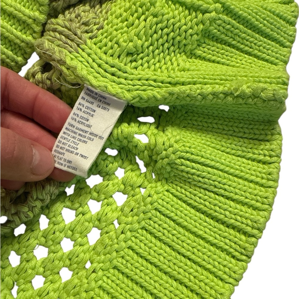 American Eagle Outfitters Beige and Bright Yellow/Green Sweater - Picture 3 of 5